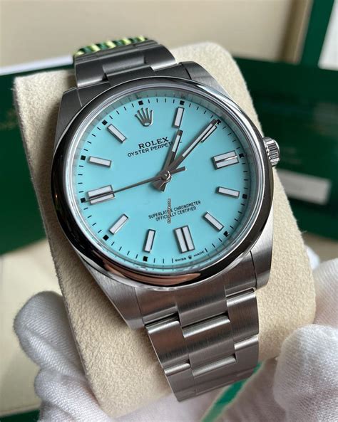 rolex oyster perpetual 41 tiffany blue|rolex oyster perpetual price new.